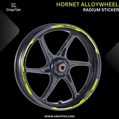 Alloy Wheel Radium Sticker for Hornet | Made in Premium Radium with FPF (Fade Protection Film), Waterproof, Precut Sticker, Pack Of 12